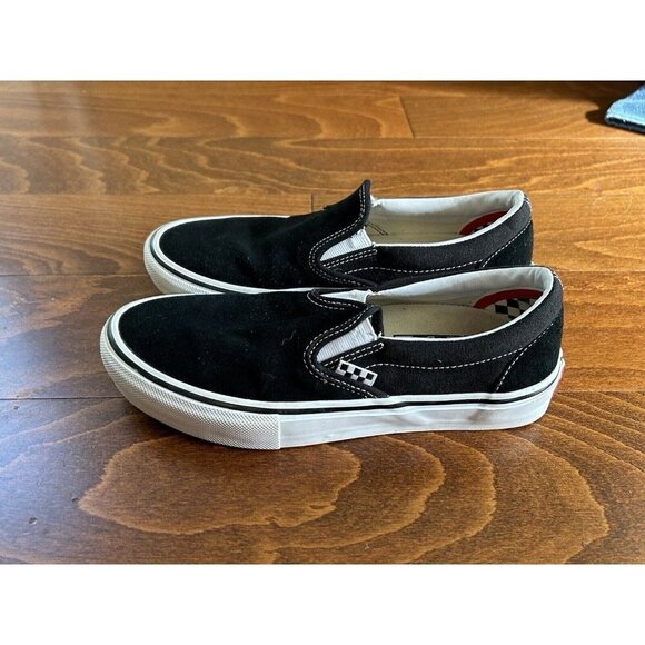 Vans Low-Top Trainers Asher Black Black Mens 7 Slip On Sneakers - Picture 2 of 7